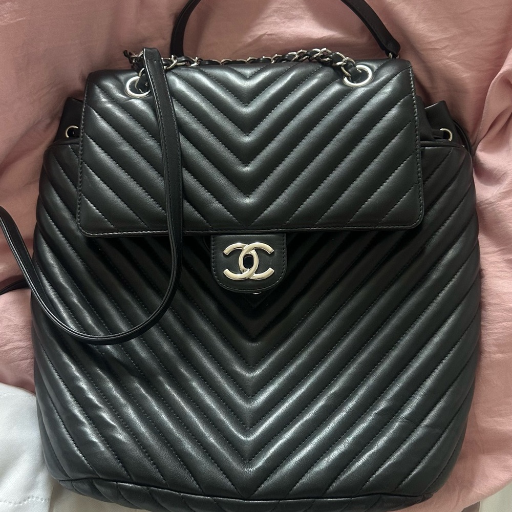 Chanel Black Quilted Backpack